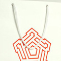 пакет из белого эфалина с печатью логотипа шелкографией 2+0